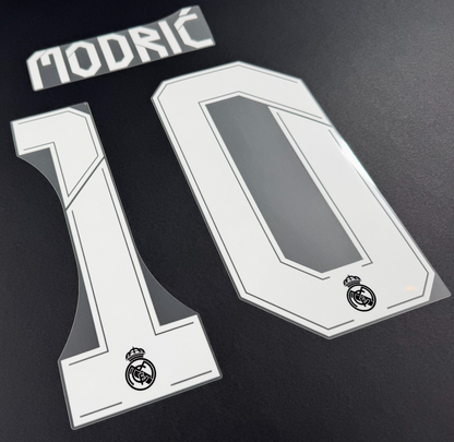 2021 2022 REAL MADRID MODRIC' 10 WHITE AWAY 3RD PLAYER SIZE NAMESET 260MM