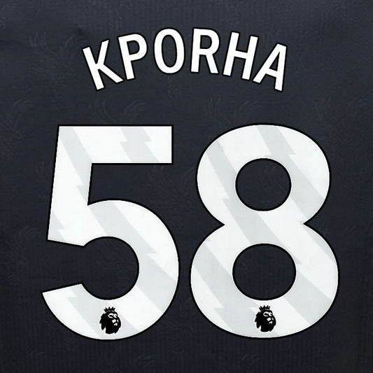 2024 2025 OFFICIAL CRYSTAL PALACE KPORHA 58 WHITE 3RD PLAYER SIZE NAMESET