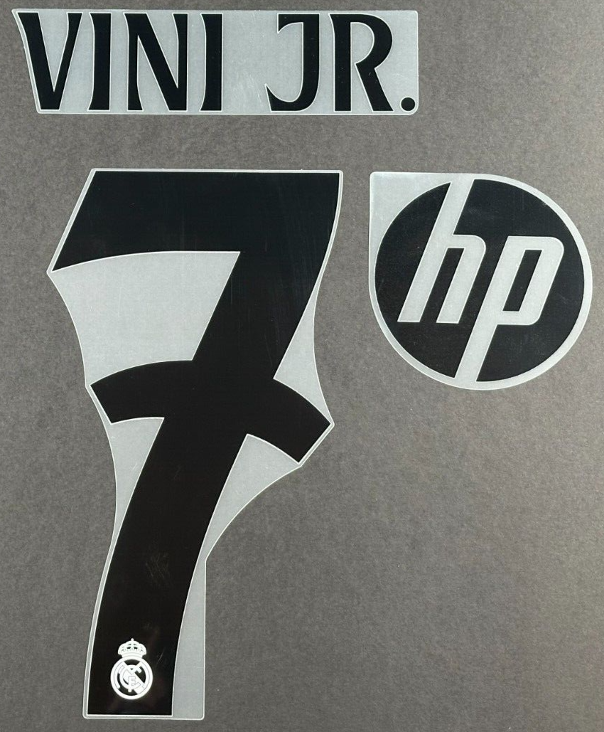 2024 2025 AVERY DENNISON REAL MADRID VINI JR. 7 + PATCH HOME PLAYER SIZE NAMESET