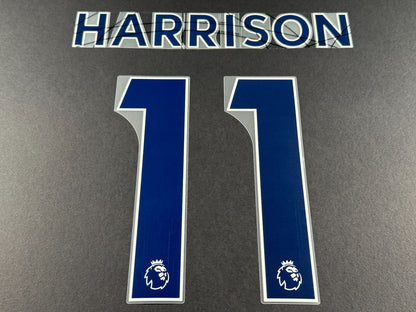 LEEDS UNITED 2022 2023 HARRISON 11 OFFICIAL AVERY BLUE PLAYER SIZE NAME SET