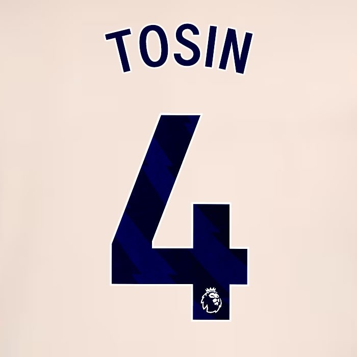 2024 2025 OFFICIAL CHELSEA TOSIN 4 BLUE AWAY PLAYER SIZE NAMESET