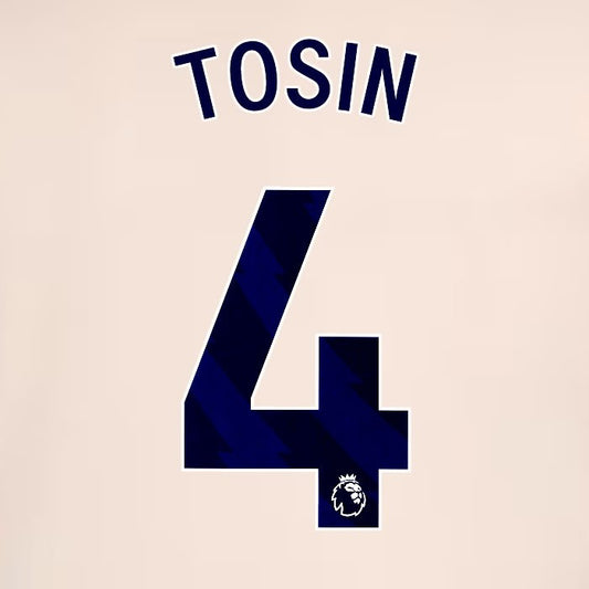 2024 2025 OFFICIAL CHELSEA TOSIN 4 BLUE AWAY PLAYER SIZE NAMESET