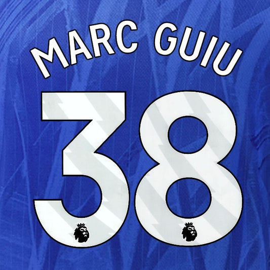 2025 2026 OFFICIAL CHELSEA MARC GUIU 38 WHITE HOME PLAYER SIZE NAMESET