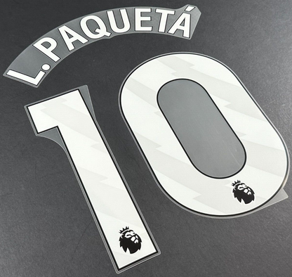 2023 - 2025 WEST HAM L. PAQUETA 10 OFFICIAL WHITE PLAYER SIZE NAMESET