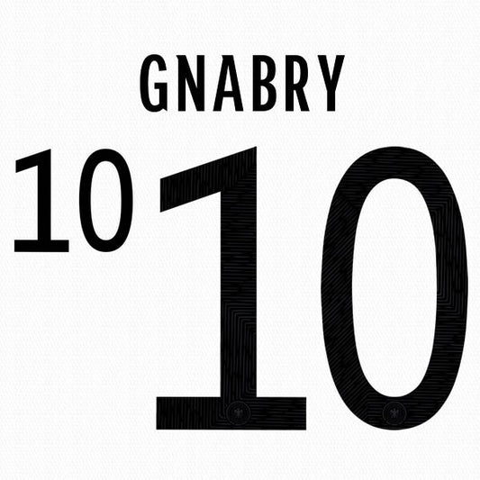 GERMANY 2020 - 2021 OFFICIAL GNABRY 10 HOME PLAYER SIZE NAME SET