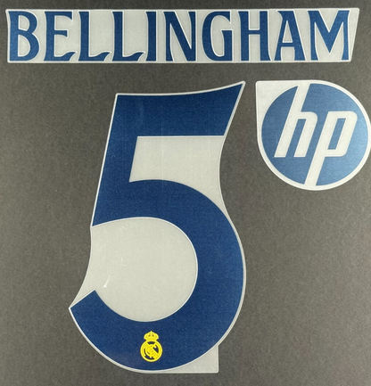 24/25 REAL MADRID BELLINGHAM 5 + HP PATCH OFFICIAL AWAY PLAYER SIZE NAME SET