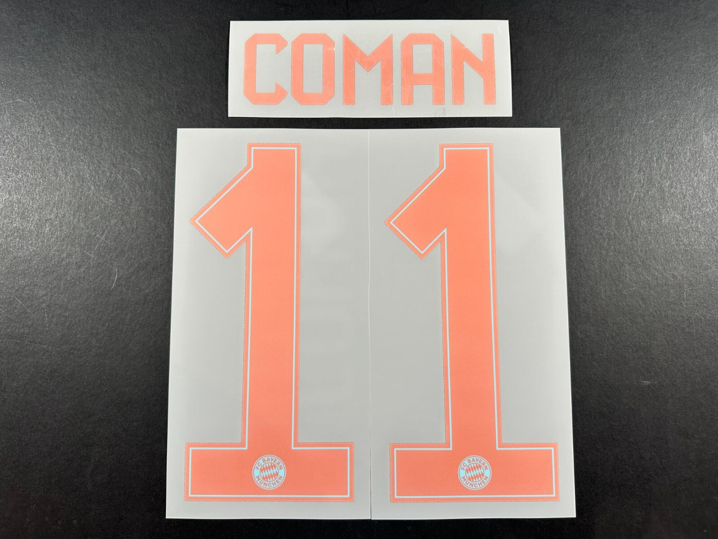2024 2025 OFFICIAL BAYERN COMAN 11 AWAY GOLD PLAYER SIZE NAMESET