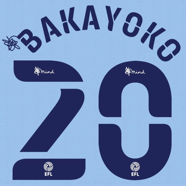 COVENTRY 2020 2021 OFFICIAL BAKAYOKO 20 HOME PLAYER SIZE NAME SET