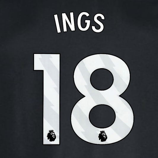 2024 2025 WEST HAM INGS 18 OFFICIAL WHITE AWAY PLAYER SIZE NAMESET
