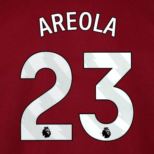 2025 2026 WEST HAM AREOLA 23 OFFICIAL WHITE HOME PLAYER SIZE NAMESET