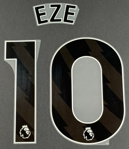 ARSENAL 2025/2026   EZE 10   OFFICIAL AVERY DENNISON BLACK PLAYER SIZE NAME SET