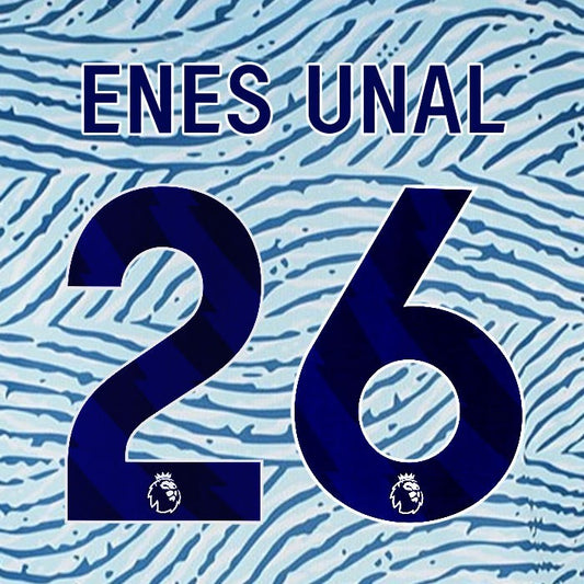 2023 2024 BOURNEMOUTH ENES UNAL 26 BLUE AWAY PLAYER SIZE NAME SET