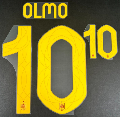 SPAIN 2024 2025 OFFICIAL AVERY DENNISON OLMO 10 HOME PLAYER SIZE NAMESET
