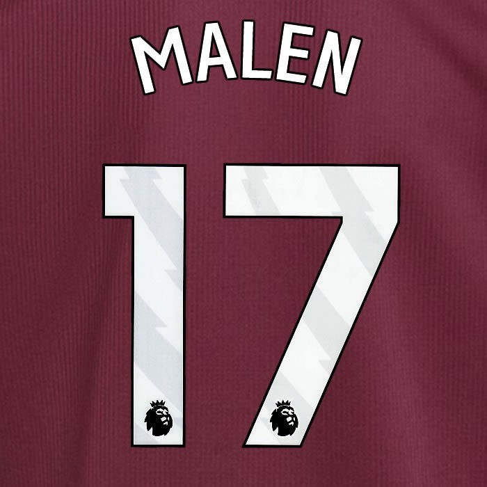 2024 2025 ASTON VILLA MALEN 17 OFFICIAL WHITE HOME PLAYER SIZE NAMESET