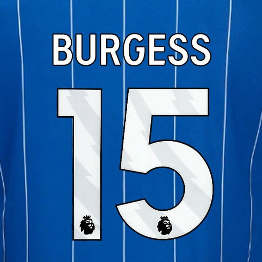 2024 2025 OFFICIAL IPSWICH TOWN BURGESS 15 WHITE HOME PLAYER SIZE NAME SET