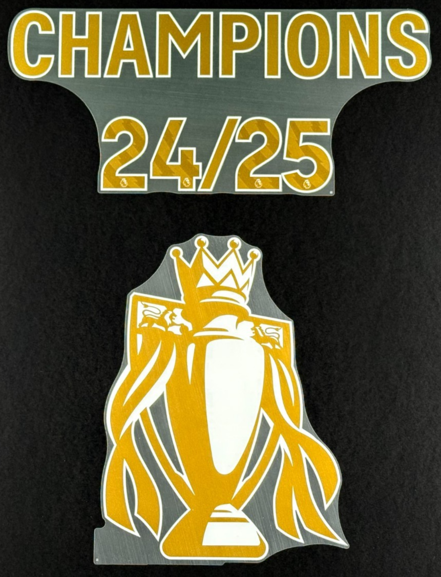 LIVERPOOL CHAMPIONS 24/25 + TROPHY GOLD OFFICIAL AVERY DENNISON
