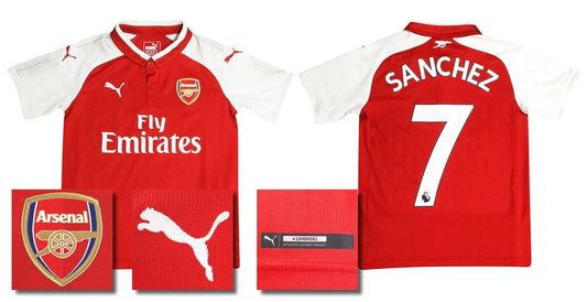 BRAND NEW 2017 2018 PUMA ARSENAL HOME SANCHEZ 7 FOOTBALL SHIRT KIDS 9-10 YEARS