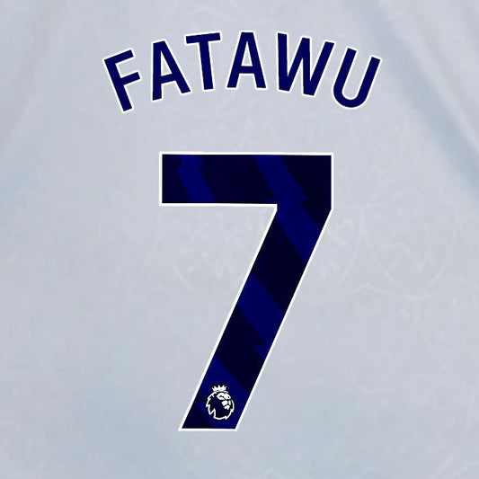 2024 2025 OFFICIAL LEICESTER CITY FATAWU 7 BLUE 3RD PLAYER SIZE NAME SET