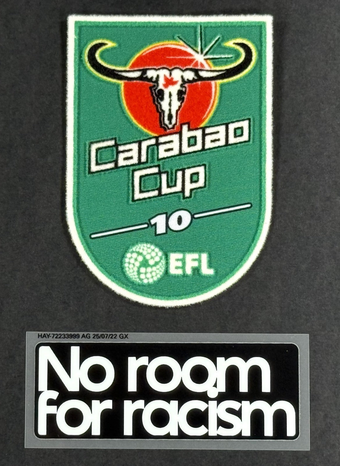 2025 2026 LIVERPOOL EFL CARABAO CUP & NO ROOM FOR RACISM SLEEVE PATCHES
