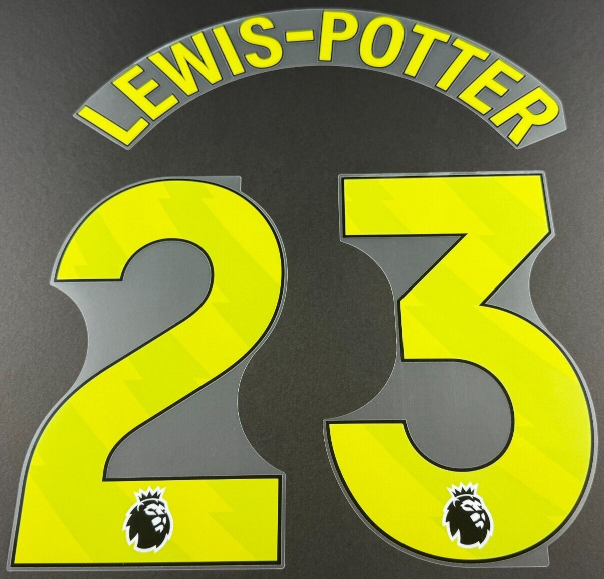 2024 2025 BRENTFORD LEWIS - POTTER 23 OFFICIAL YELLOW THIRD PLAYER SIZE NAMESET