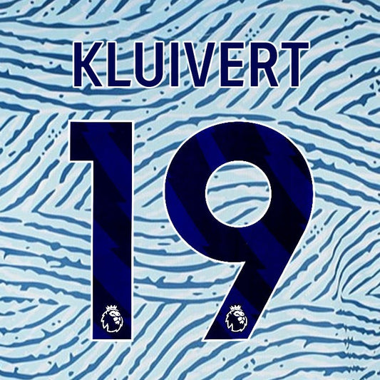 2023 2024 BOURNEMOUTH KLUIVERT 19 BLUE AWAY PLAYER SIZE NAME SET