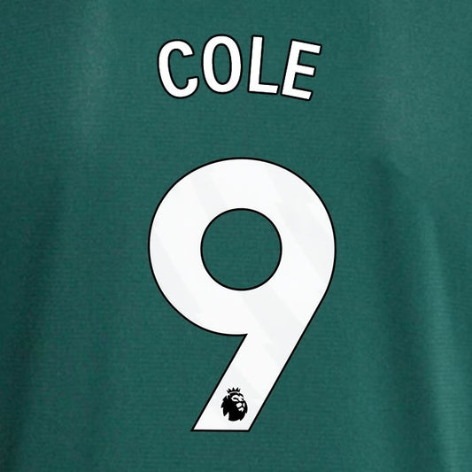 MAN UTD 2023 2024 COLE 9 OFFICIAL AVERY DENNISON WHITE PLAYER SIZE NAME SET