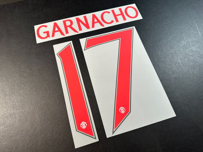 2024 2025 OFFICIAL MAN UNITED GARNACHO 17 CUP PLAYER SIZE RED NAMESET