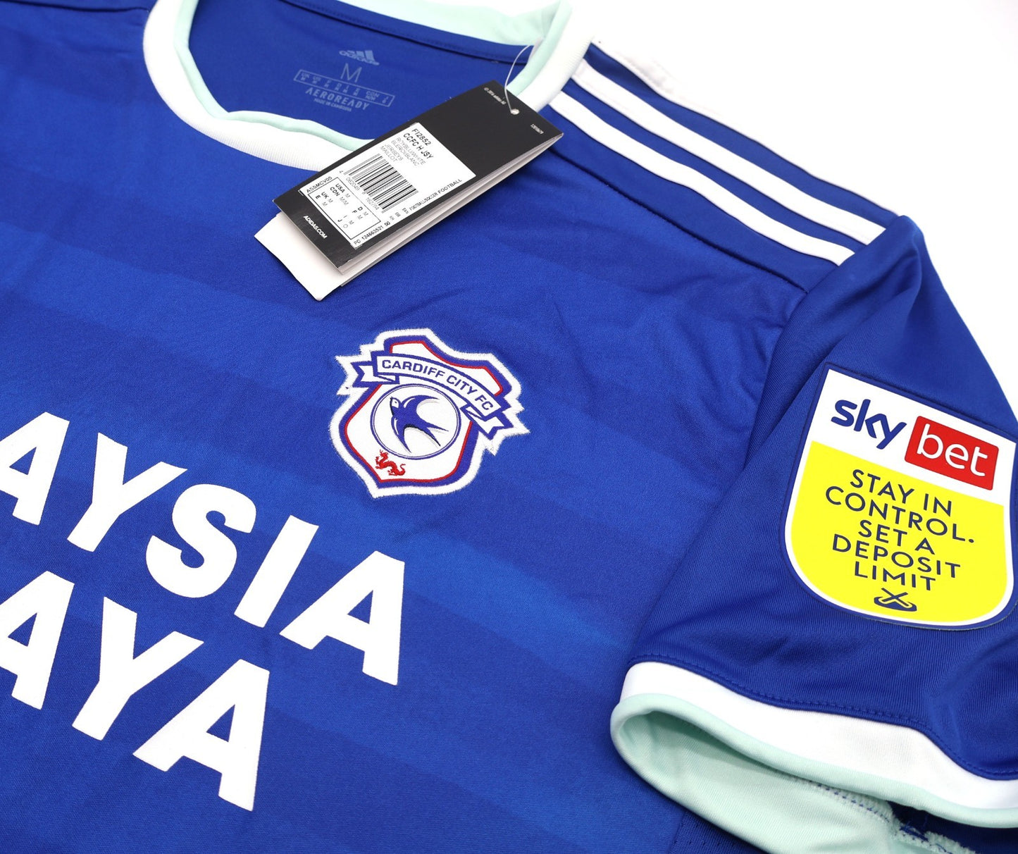 BNWT 2020 2021 ADIDAS CARDIFF CITY HOME SHIRT MOORE 10 + PATCHES MEN'S MEDIUM