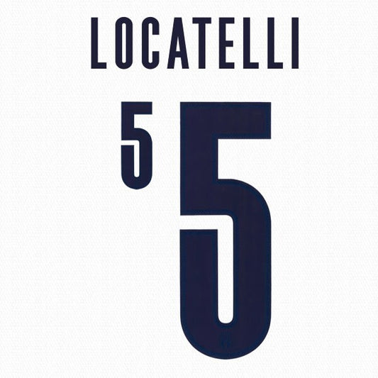 ITALY 2020 2021 OFFICIAL LOCATELLI 5 AWAY PLAYER SIZE NAMESET