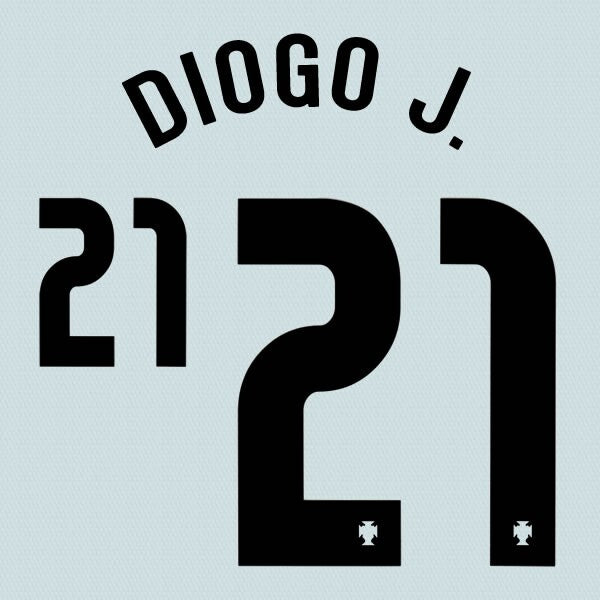 PORTUGAL 2020 2021 OFFICIAL SPORTING ID DIOGO J. 21 AWAY PLAYER SIZE NAMESET
