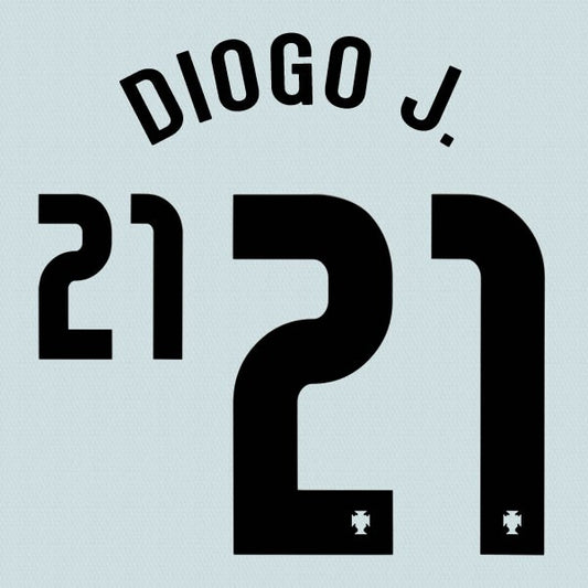 PORTUGAL 2020 2021 OFFICIAL SPORTING ID DIOGO J. 21 AWAY PLAYER SIZE NAMESET