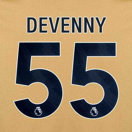 2025 2026 OFFICIAL CRYSTAL PALACE DEVENNY 55 BLACK 3RD PLAYER SIZE NAMESET