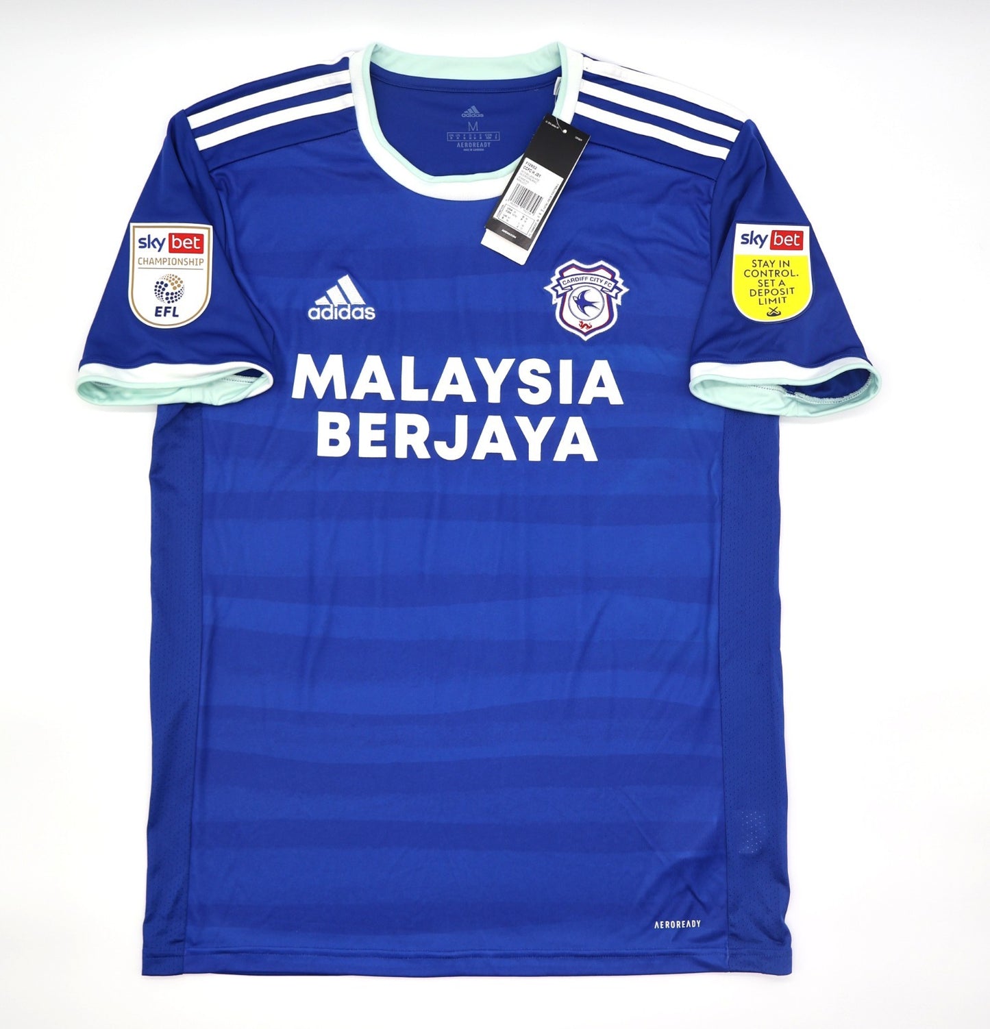 BNWT 2020 2021 ADIDAS CARDIFF CITY HOME SHIRT MOORE 10 + PATCHES MEN'S MEDIUM