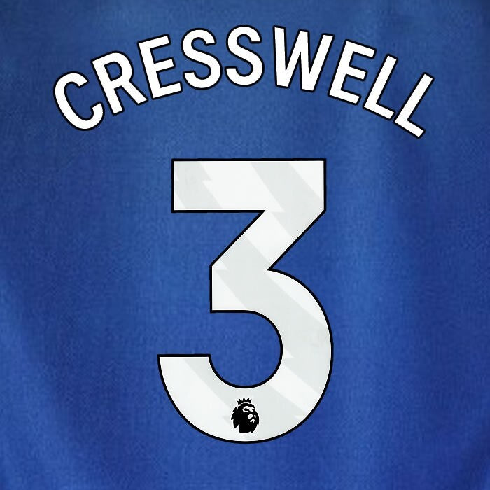 2023 2024 WEST HAM CRESSWELL 3 OFFICIAL 3RD WHITE PLAYER SIZE NAMESET