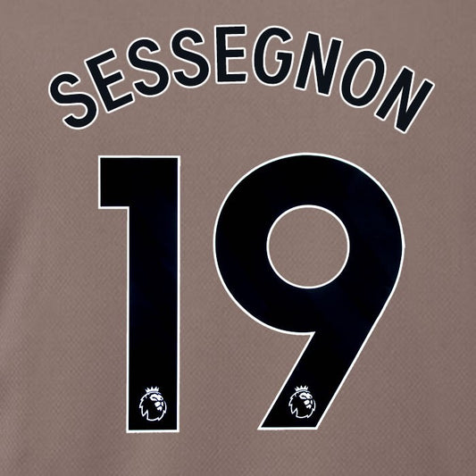 SPURS 2023 2024 SESSEGNON 19 BLACK 3RD PLAYER SIZE NAME SET