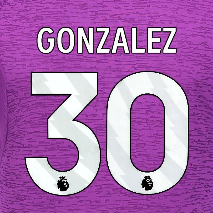 2024 2025 WOLVES 3RD WHITE GONZALEZ 30 OFFICIAL PLAYER SIZE NAMESET