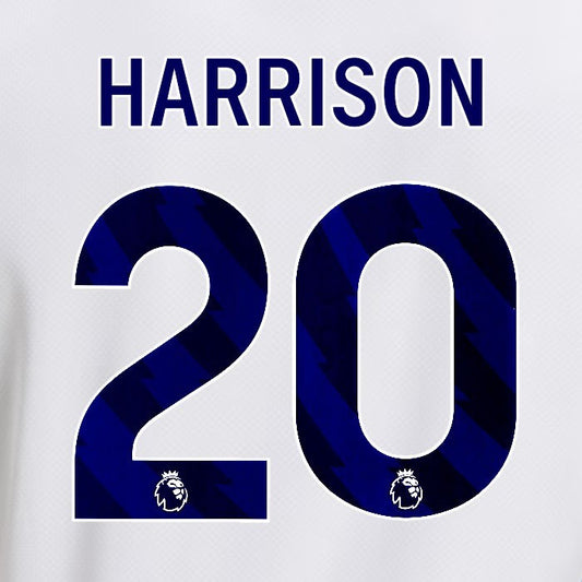2025 2026 OFFICIAL LEEDS UNITED HARRISON 20 BLUE HOME PLAYER SIZE NAMESET