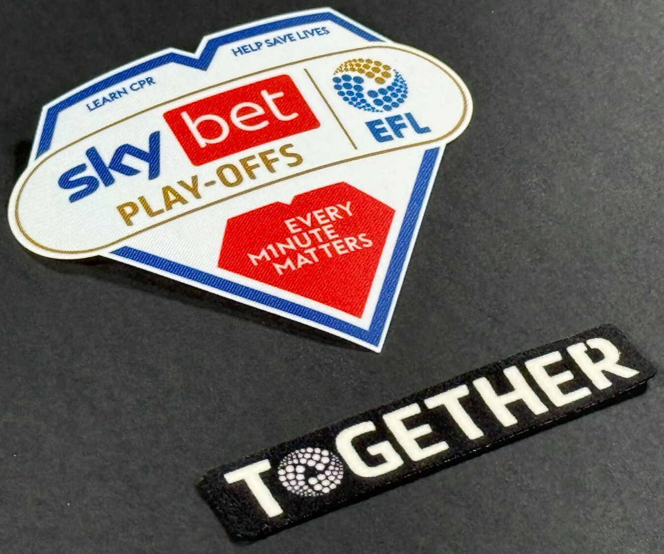 2024 2025 EFL SKY BET CHAMPIONSHIP & TOGETHER OFFICIAL PLAY - OFF SLEEVE PATCHES