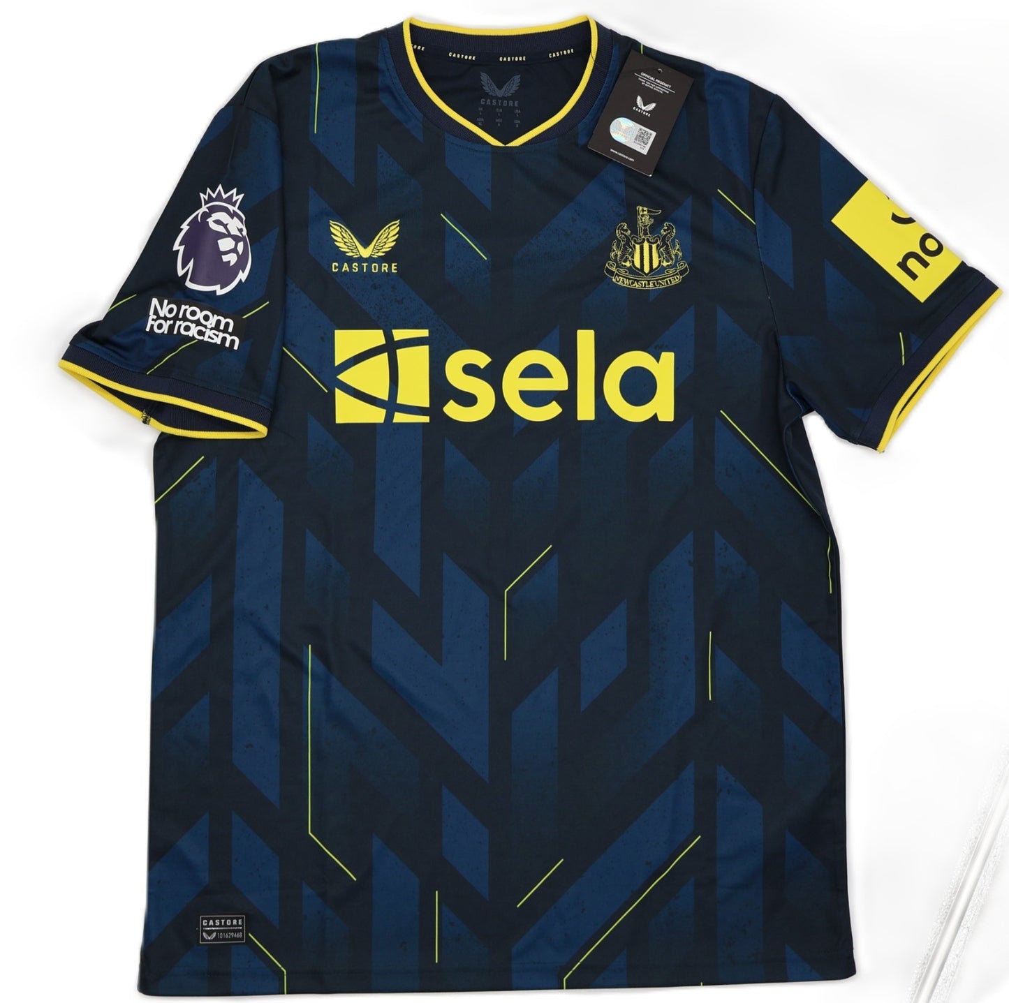 BNWT NEWCASTLE UNITED CASTORE AWAY 2023 2024 ISAK 14 + PATCHES SHIRT MENS LARGE
