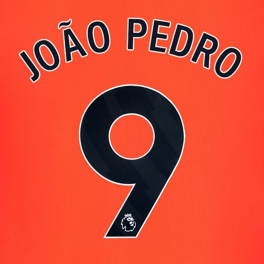 2023 2024 BRIGHTON JOAO PEDRO 9 OFFICIAL BLACK 3RD PLAYER SIZE NAME SET