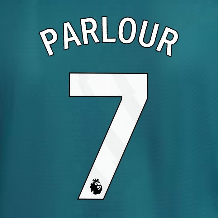 2023 2024 ARSENAL PARLOUR 7 WHITE 3RD OFFICIAL PLAYER SIZE NAME SET