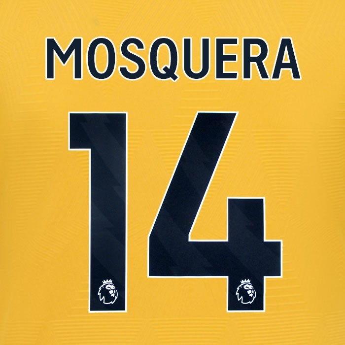 2024 2025 WOLVES HOME BLACK MOSQUERA 14 OFFICIAL PLAYER SIZE NAMESET