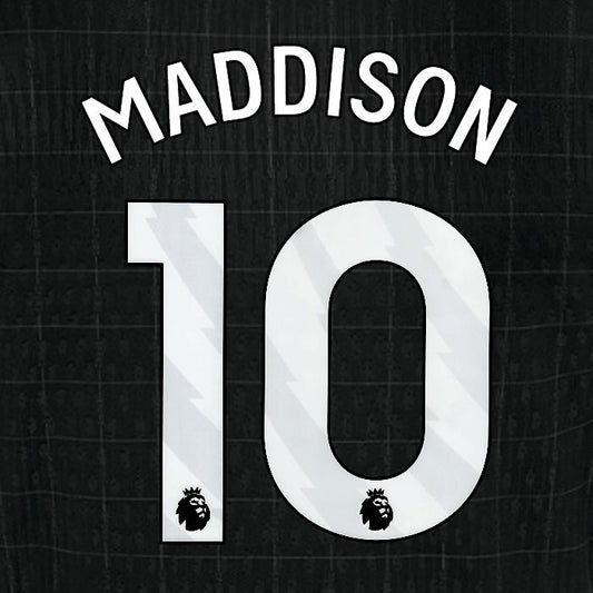 2025 2026 TOTTENHAM MADDISON 10 WHITE AWAY PLAYER SIZE NAME SET