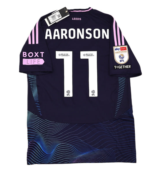BNWT ADIDAS 2024 2025 LEEDS UNITED THIRD AARONSON 11 + PATCHES SHIRT MENS MEDIUM