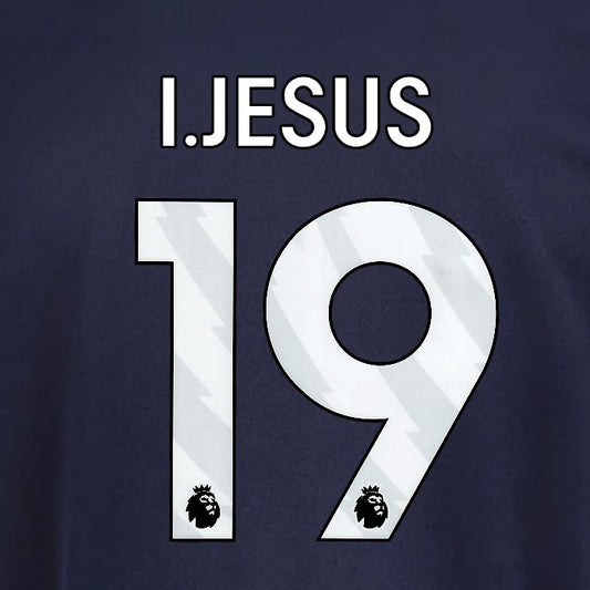 2025 2026 OFFICIAL NOTTINGHAM I JESUS 19 WHITE 3RD PLAYER SIZE NAMESET
