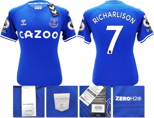 BNWT 2020 2021 HUMMEL EVERTON HOME SHIRT MEN'S RICHARLISON 7 + PATCHES