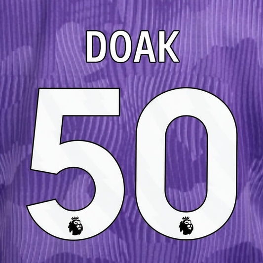 2023 2024 OFFICIAL LIVERPOOL DOAK 50 WHITE 3RD PLAYER SIZE NAMESET