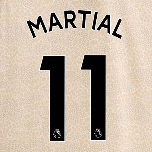 MAN UTD 2019-2023 MARTIAL 11 OFFICIAL AVERY DENNISON BLACK PLAYER SIZE NAME SET