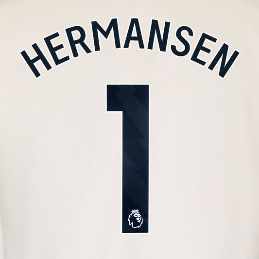 2025 2026 WEST HAM HERMANSEN 1 OFFICIAL BLACK AWAY PLAYER SIZE NAMESET