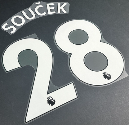 WEST HAM 2019-23 SOUCEK 28 OFFICIAL AVERY DENNISON WHITE PLAYER SIZE NAME SET